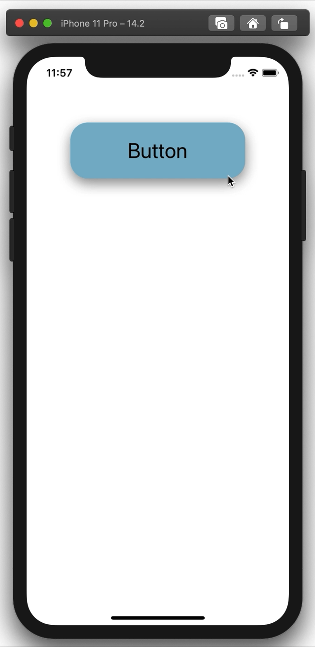 Screen shows button with clicking animation applied